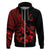 Polynesia Hoodie Fish Hook Tattoo Go Fishing Polynesian Pattern Red - Wonder Print Shop