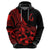 Polynesia Hoodie Fish Hook Tattoo Go Fishing Polynesian Pattern Red - Wonder Print Shop
