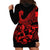Polynesia Hoodie Dress Fish Hook Tattoo Go Fishing Polynesian Pattern Red - Wonder Print Shop