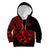 Polynesia Kid Hoodie Fish Hook Tattoo Go Fishing Polynesian Pattern Red - Wonder Print Shop