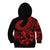Polynesia Kid Hoodie Fish Hook Tattoo Go Fishing Polynesian Pattern Red - Wonder Print Shop