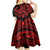 Polynesia Kid Short Sleeve Dress Fish Hook Tattoo Go Fishing Polynesian Pattern Red - Wonder Print Shop