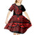 Polynesia Kid Short Sleeve Dress Fish Hook Tattoo Go Fishing Polynesian Pattern Red - Wonder Print Shop