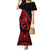 Polynesia Mermaid Dress Fish Hook Tattoo Go Fishing Polynesian Pattern Red - Wonder Print Shop