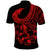 Polynesia Polo Shirt Fish Hook Tattoo Go Fishing Polynesian Pattern Red - Wonder Print Shop