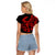 Polynesia Raglan Cropped T Shirt Fish Hook Tattoo Go Fishing Polynesian Pattern Red - Wonder Print Shop