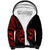 Polynesia Sherpa Hoodie Fish Hook Tattoo Go Fishing Polynesian Pattern Red - Wonder Print Shop