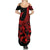 Polynesia Summer Maxi Dress Fish Hook Tattoo Go Fishing Polynesian Pattern Red - Wonder Print Shop