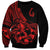 Polynesia Sweatshirt Fish Hook Tattoo Go Fishing Polynesian Pattern Red - Wonder Print Shop