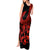 Polynesia Tank Maxi Dress Fish Hook Tattoo Go Fishing Polynesian Pattern Red - Wonder Print Shop