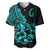 Polynesia Baseball Jersey Fish Hook Tattoo Go Fishing Polynesian Pattern Turquosie - Wonder Print Shop
