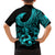 Polynesia Family Matching Long Sleeve Bodycon Dress and Hawaiian Shirt Fish Hook Tattoo Go Fishing Polynesian Pattern Turquosie - Wonder Print Shop