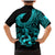 Polynesia Family Matching Mermaid Dress and Hawaiian Shirt Fish Hook Tattoo Go Fishing Polynesian Pattern Turquosie - Wonder Print Shop
