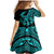 Polynesia Family Matching Mermaid Dress and Hawaiian Shirt Fish Hook Tattoo Go Fishing Polynesian Pattern Turquosie - Wonder Print Shop