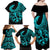 Polynesia Family Matching Off Shoulder Maxi Dress and Hawaiian Shirt Fish Hook Tattoo Go Fishing Polynesian Pattern Turquosie - Wonder Print Shop