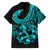Polynesia Family Matching Puletasi Dress and Hawaiian Shirt Fish Hook Tattoo Go Fishing Polynesian Pattern Turquosie - Wonder Print Shop