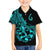Polynesia Family Matching Short Sleeve Bodycon Dress and Hawaiian Shirt Fish Hook Tattoo Go Fishing Polynesian Pattern Turquosie - Wonder Print Shop