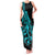 Polynesia Family Matching Tank Maxi Dress and Hawaiian Shirt Fish Hook Tattoo Go Fishing Polynesian Pattern Turquosie - Wonder Print Shop