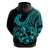 Polynesia Hoodie Fish Hook Tattoo Go Fishing Polynesian Pattern Turquosie - Wonder Print Shop