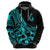 Polynesia Hoodie Fish Hook Tattoo Go Fishing Polynesian Pattern Turquosie - Wonder Print Shop