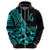 Polynesia Hoodie Fish Hook Tattoo Go Fishing Polynesian Pattern Turquosie - Wonder Print Shop