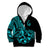 Polynesia Kid Hoodie Fish Hook Tattoo Go Fishing Polynesian Pattern Turquosie - Wonder Print Shop