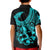 Polynesia Kid Polo Shirt Fish Hook Tattoo Go Fishing Polynesian Pattern Turquosie - Wonder Print Shop