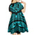 Polynesia Kid Short Sleeve Dress Fish Hook Tattoo Go Fishing Polynesian Pattern Turquosie - Wonder Print Shop
