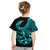 Polynesia Kid T Shirt Fish Hook Tattoo Go Fishing Polynesian Pattern Turquosie - Wonder Print Shop