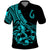 Polynesia Polo Shirt Fish Hook Tattoo Go Fishing Polynesian Pattern Turquosie - Wonder Print Shop