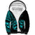 Polynesia Sherpa Hoodie Fish Hook Tattoo Go Fishing Polynesian Pattern Turquosie - Wonder Print Shop