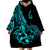 Polynesia Wearable Blanket Hoodie Fish Hook Tattoo Go Fishing Polynesian Pattern Turquosie - Wonder Print Shop