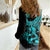 Polynesia Women Casual Shirt Fish Hook Tattoo Go Fishing Polynesian Pattern Turquosie - Wonder Print Shop