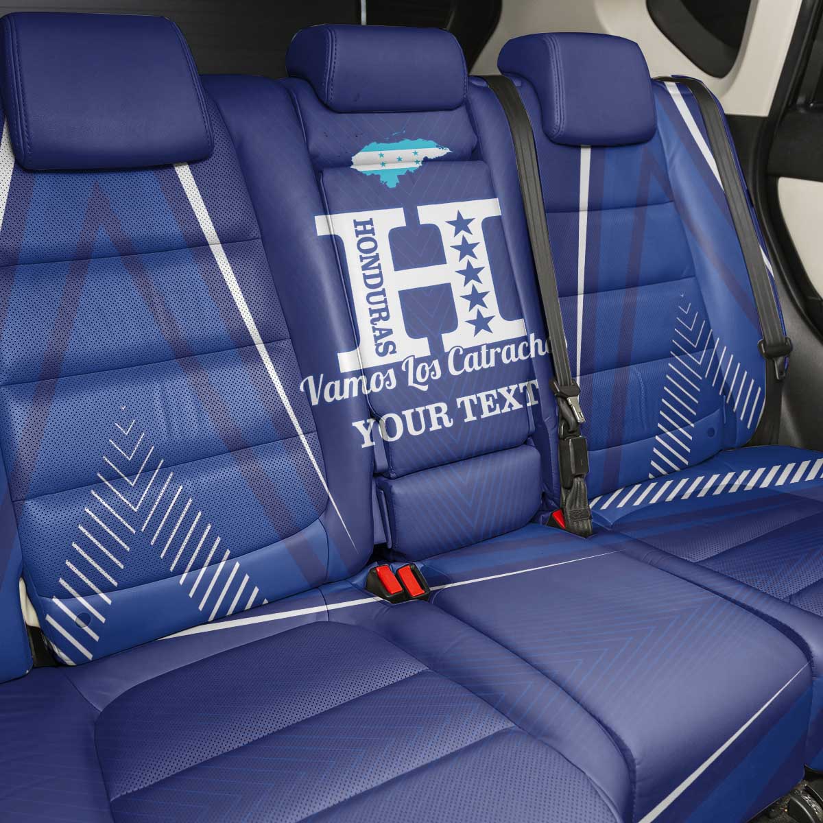 Honduras Football Custom Back Car Seat Cover Los Catrachos Map Sporty Style - Wonder Print Shop