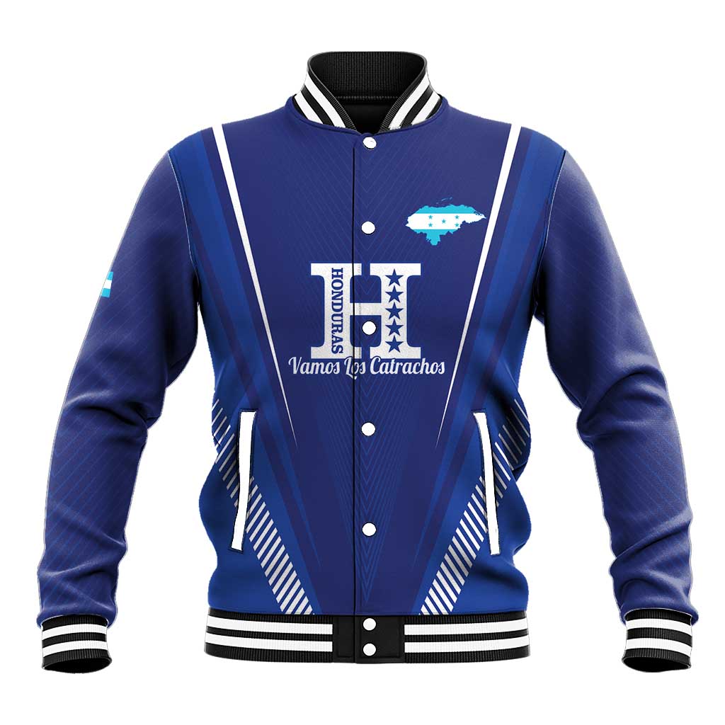 Honduras Football Custom Baseball Jacket Los Catrachos Map Sporty Style - Wonder Print Shop