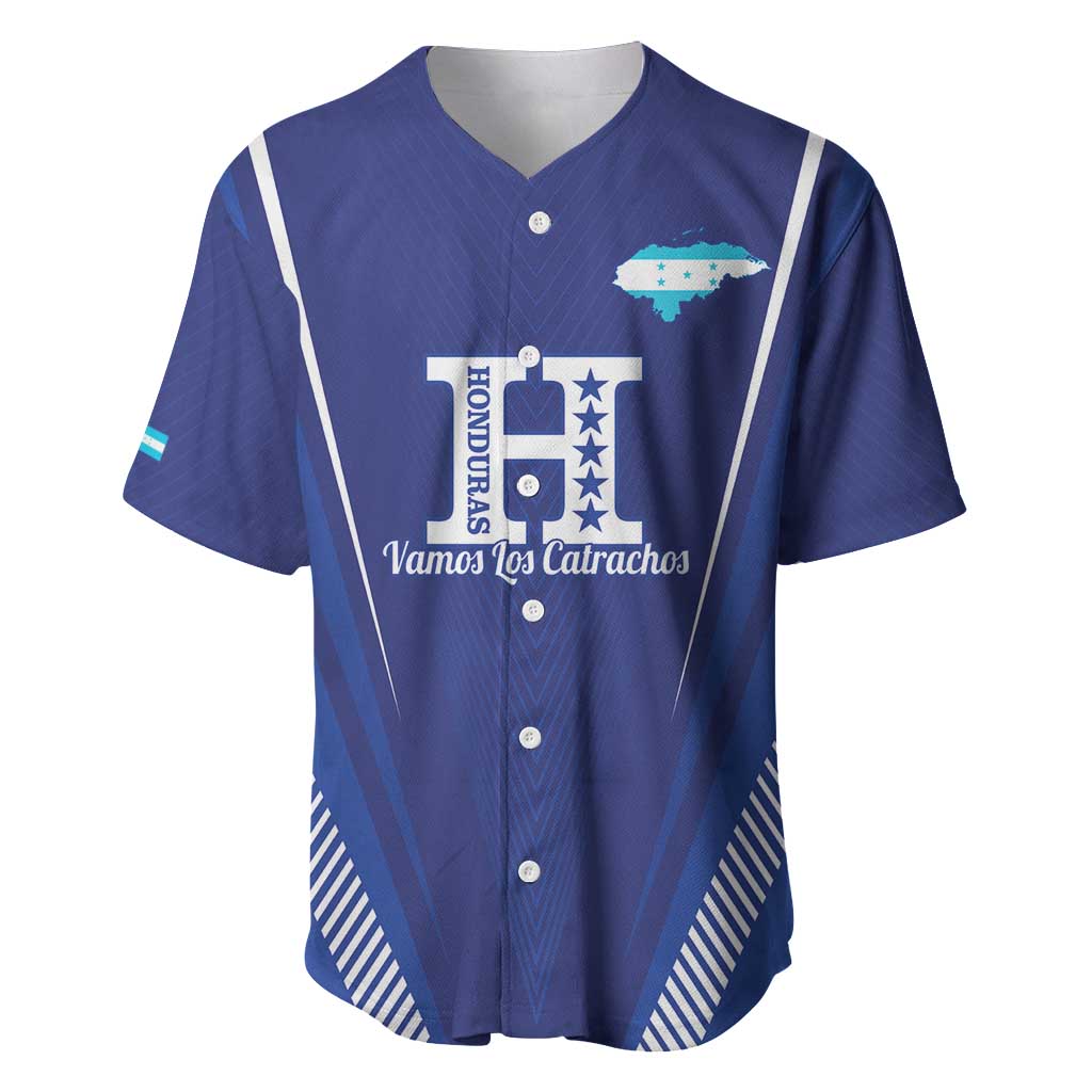 Honduras Football Custom Baseball Jersey Los Catrachos Map Sporty Style - Wonder Print Shop