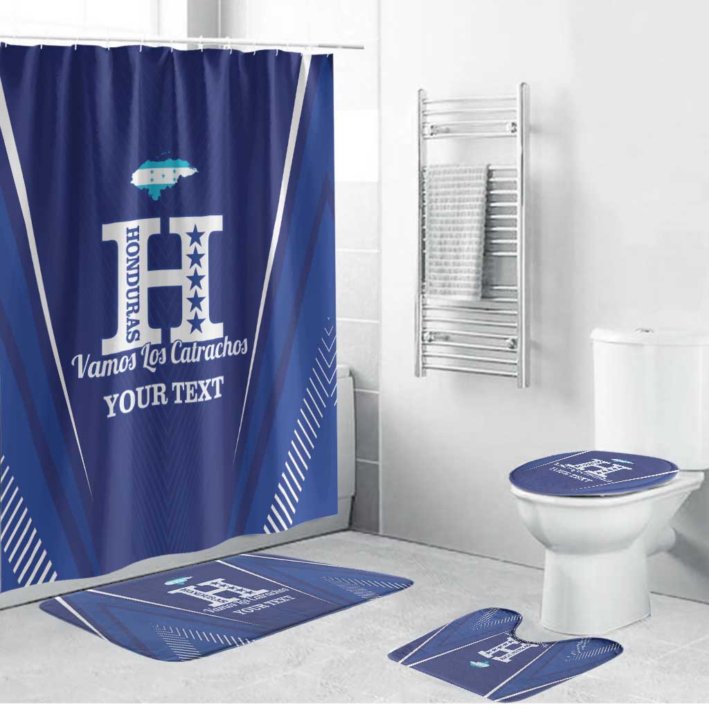 Honduras Football Custom Bathroom Set Los Catrachos Map Sporty Style - Wonder Print Shop