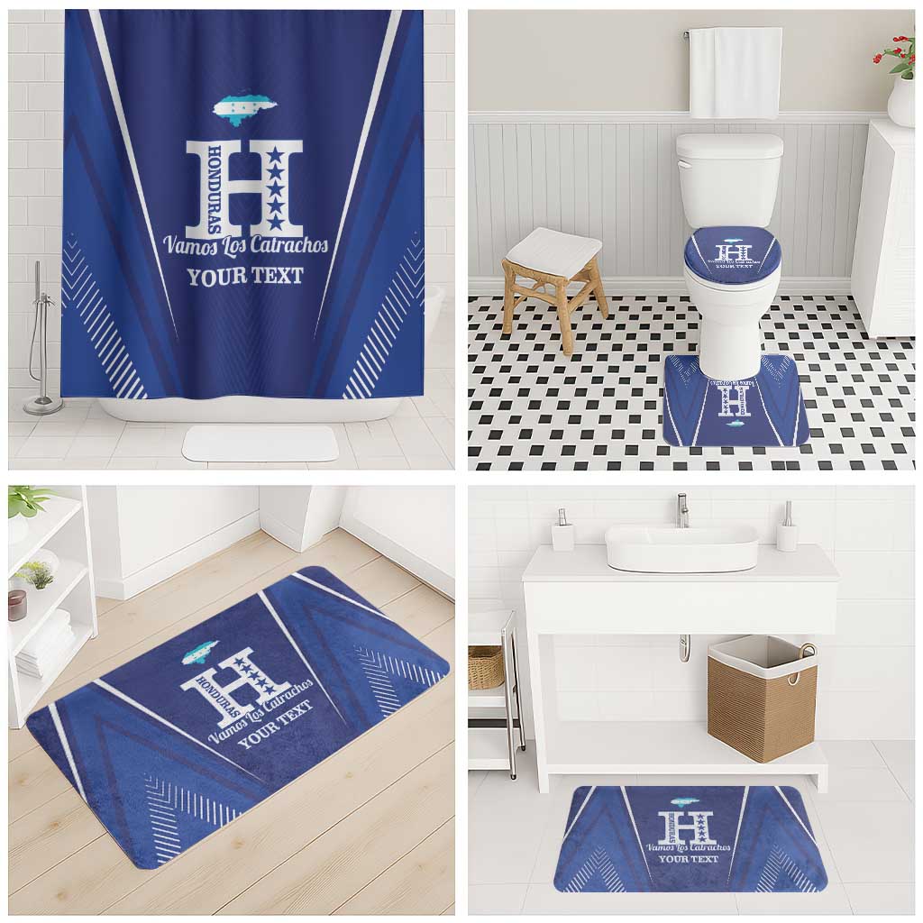 Honduras Football Custom Bathroom Set Los Catrachos Map Sporty Style - Wonder Print Shop