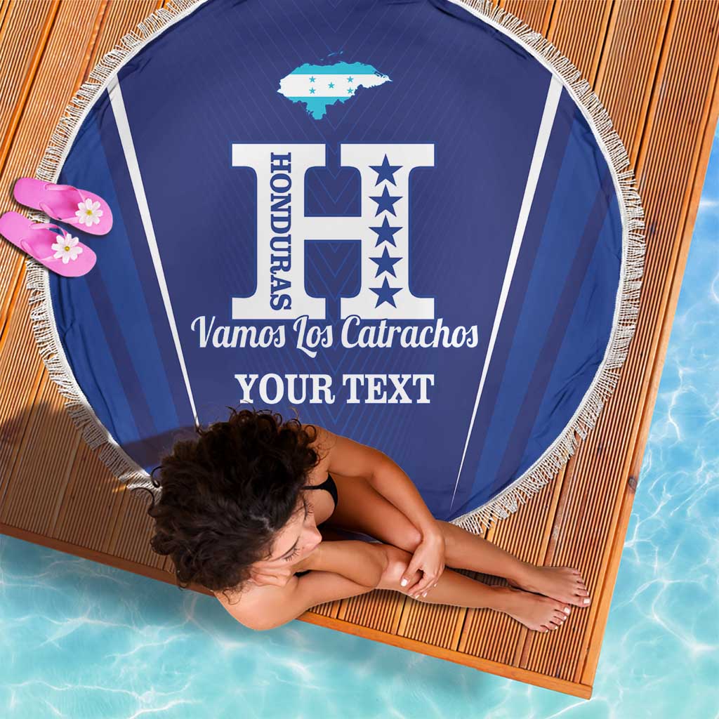 Honduras Football Custom Beach Blanket Los Catrachos Map Sporty Style - Wonder Print Shop