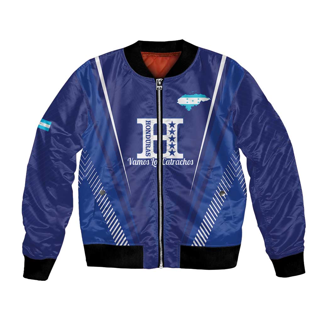 Honduras Football Custom Bomber Jacket Los Catrachos Map Sporty Style - Wonder Print Shop