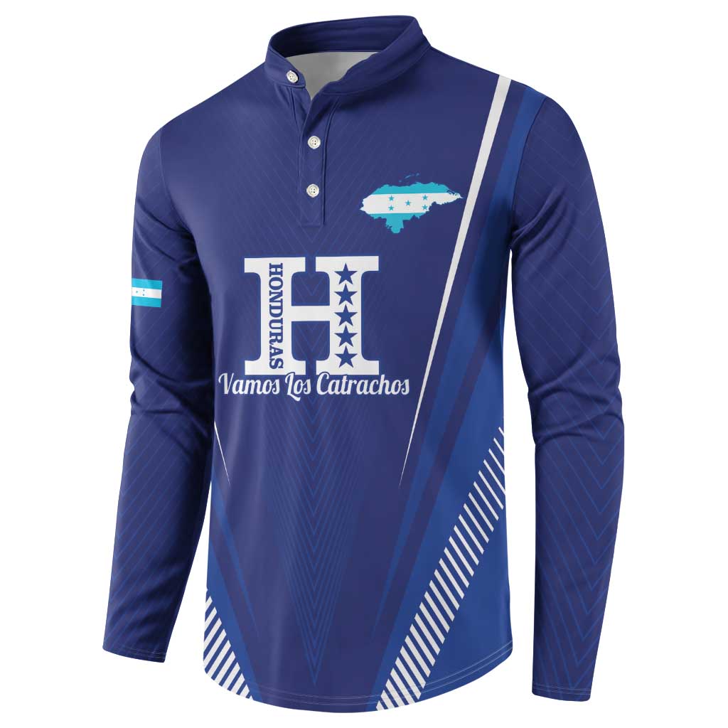 Honduras Football Custom Button Sweatshirt Los Catrachos Map Sporty Style - Wonder Print Shop