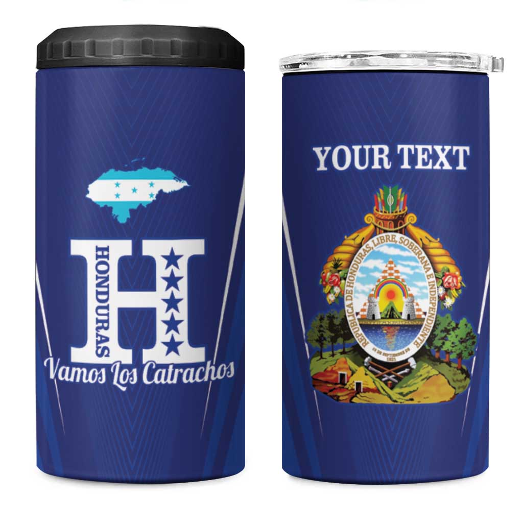 Honduras Football Custom 4 in 1 Can Cooler Tumbler Los Catrachos Map Sporty Style - Wonder Print Shop