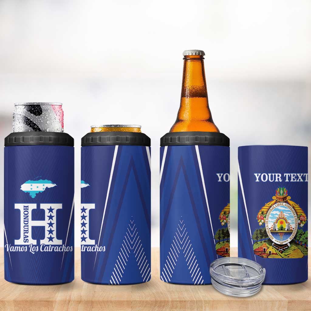 Honduras Football Custom 4 in 1 Can Cooler Tumbler Los Catrachos Map Sporty Style - Wonder Print Shop