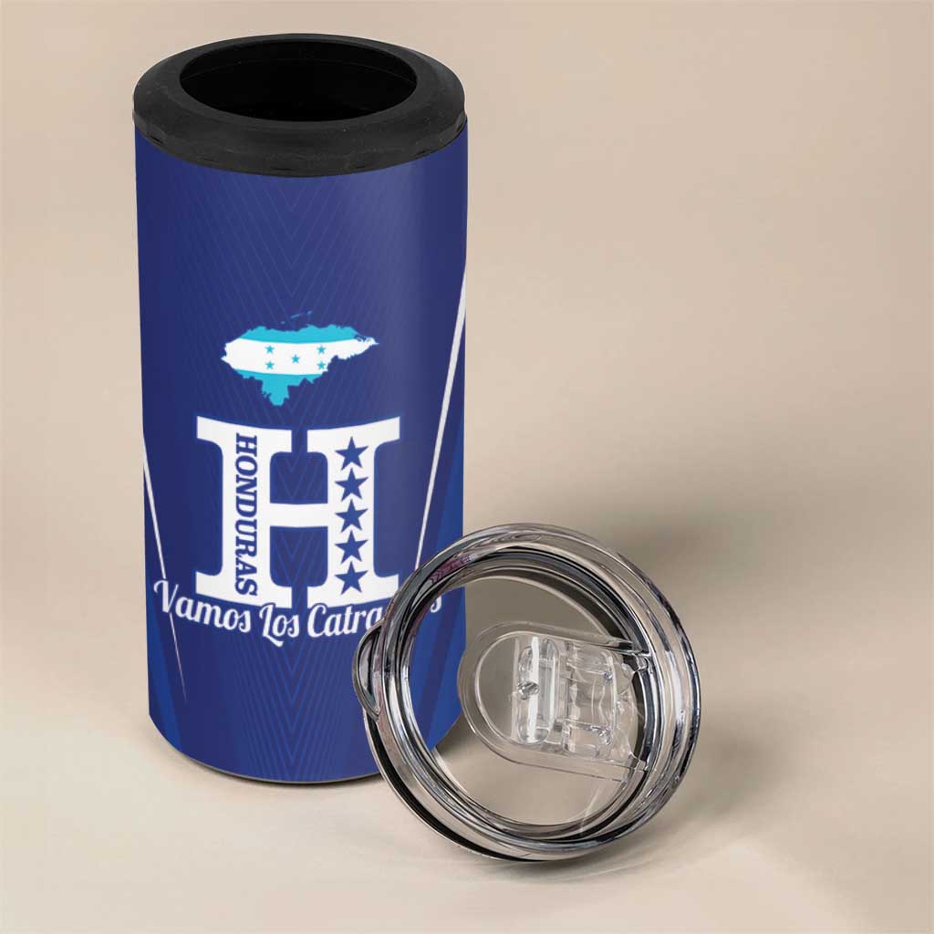 Honduras Football Custom 4 in 1 Can Cooler Tumbler Los Catrachos Map Sporty Style - Wonder Print Shop