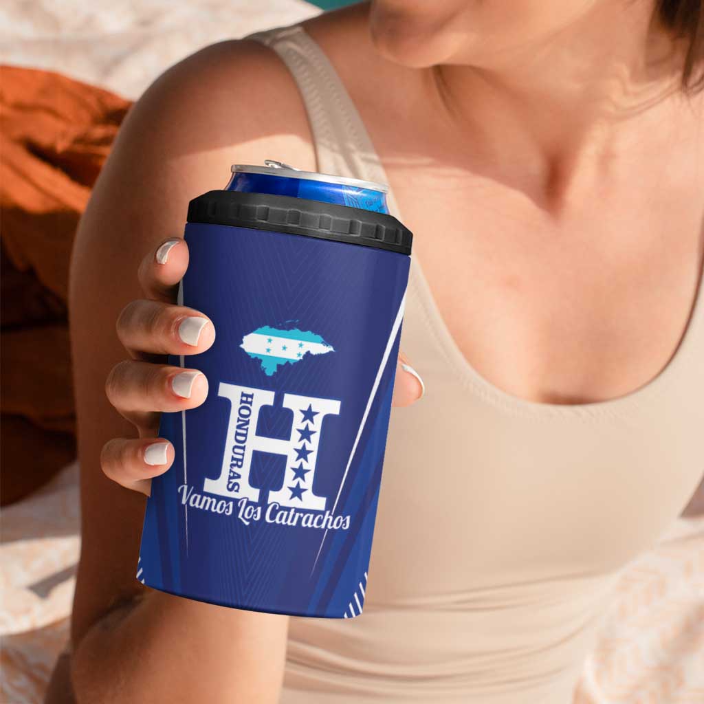 Honduras Football Custom 4 in 1 Can Cooler Tumbler Los Catrachos Map Sporty Style - Wonder Print Shop