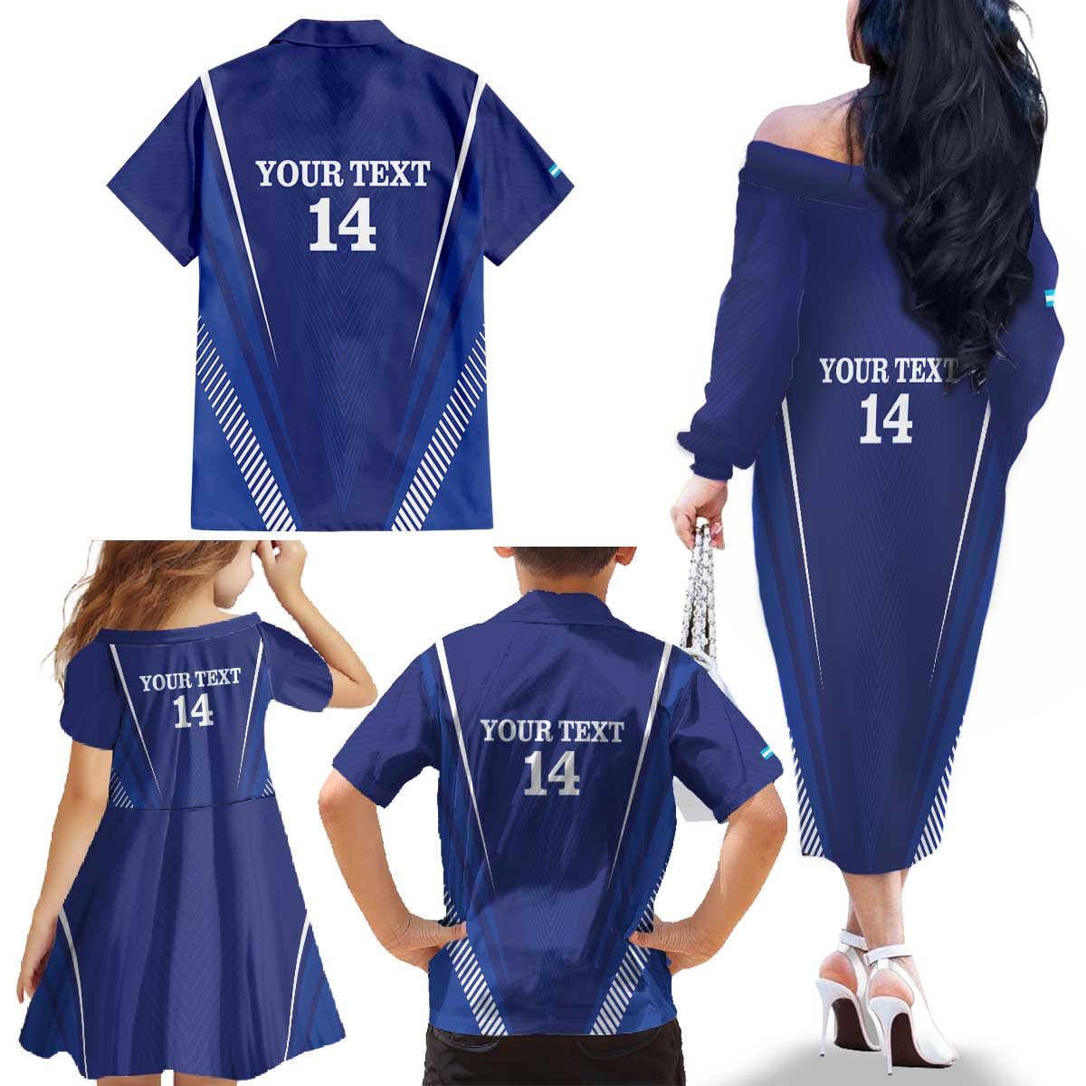 Honduras Football Custom Family Matching Off The Shoulder Long Sleeve Dress and Hawaiian Shirt Los Catrachos Map Sporty Style - Wonder Print Shop