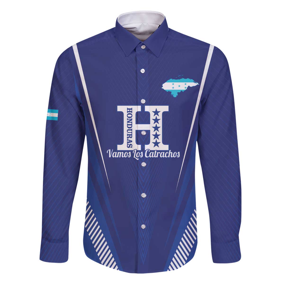 Honduras Football Custom Family Matching Off The Shoulder Long Sleeve Dress and Hawaiian Shirt Los Catrachos Map Sporty Style - Wonder Print Shop