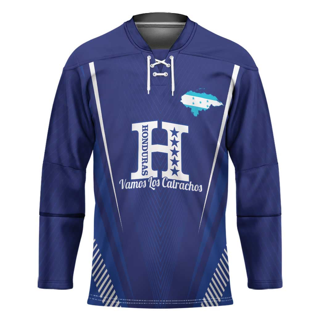 Honduras Football Custom Hockey Jersey Los Catrachos Map Sporty Style - Wonder Print Shop