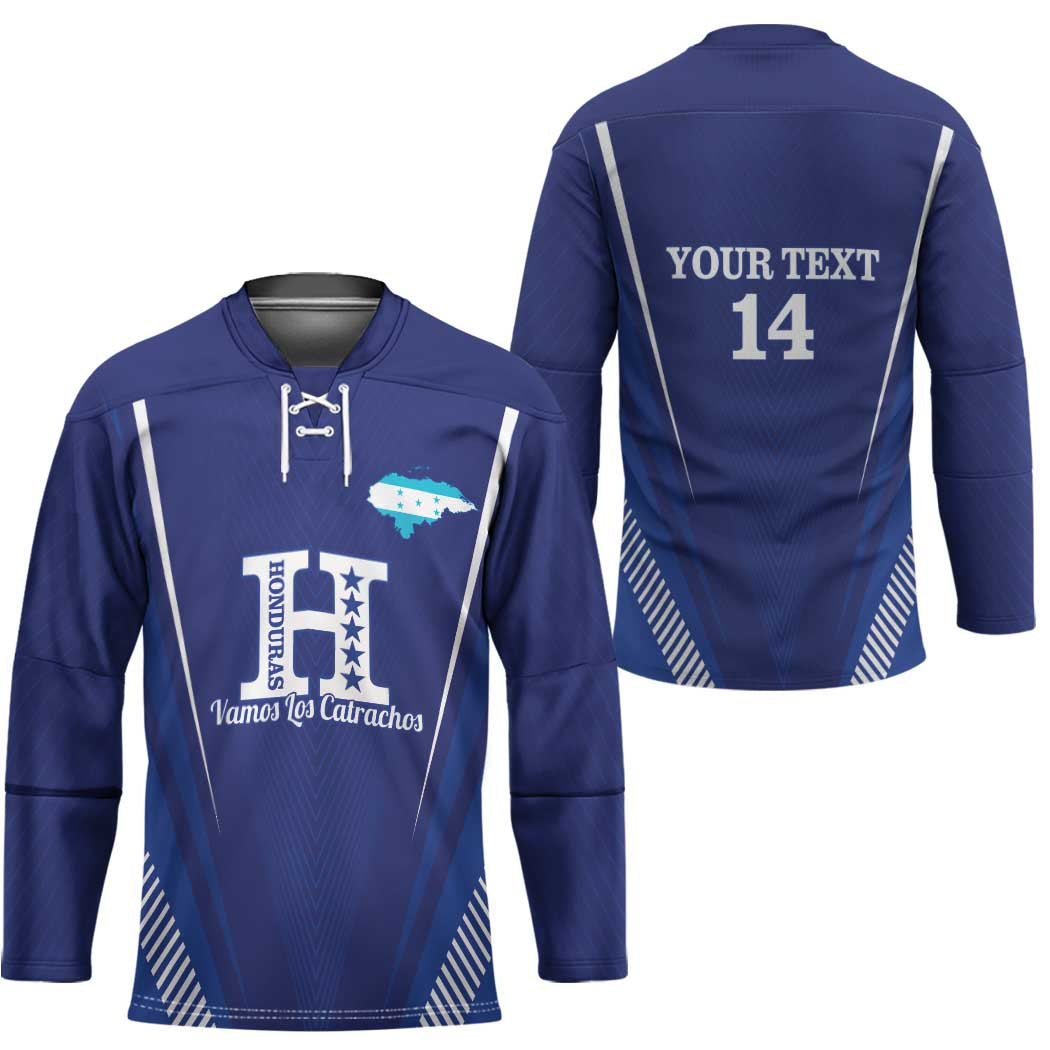 Honduras Football Custom Hockey Jersey Los Catrachos Map Sporty Style - Wonder Print Shop