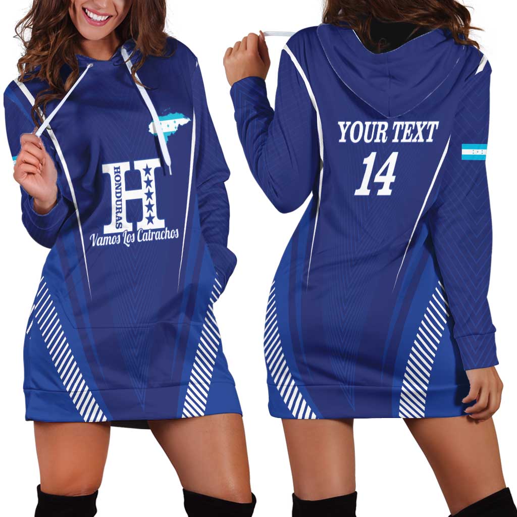 Honduras Football Custom Hoodie Dress Los Catrachos Map Sporty Style - Wonder Print Shop